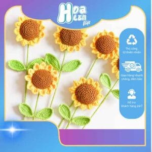 hoa hướng dương bằng len handmade